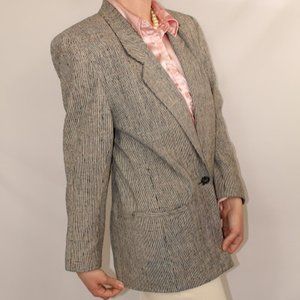 Vintage Onna Wear 100% Silk Hand Woven Multi-Color Women's Blazer Jacket Size S